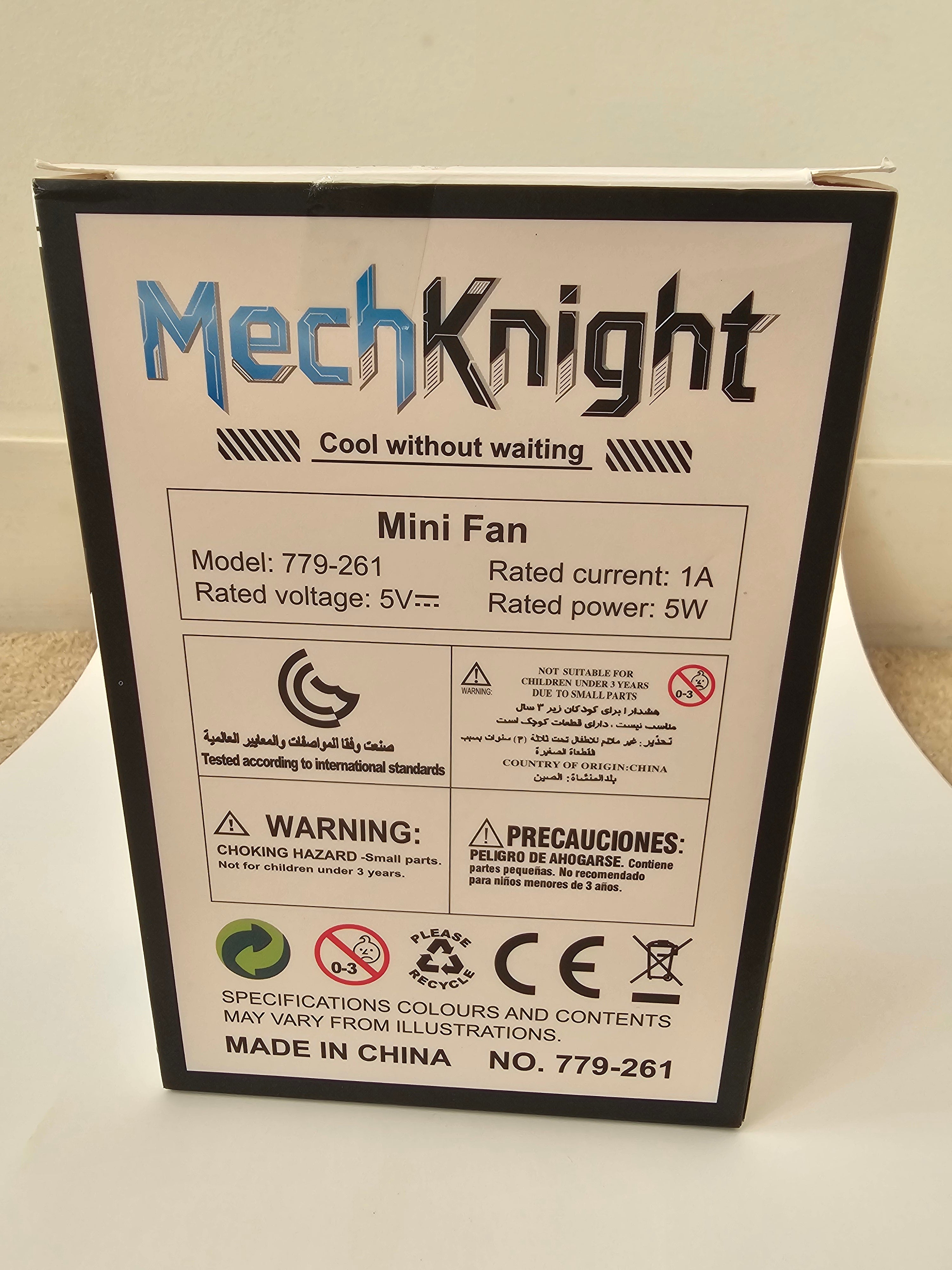 A futuristic robot-style handheld fan