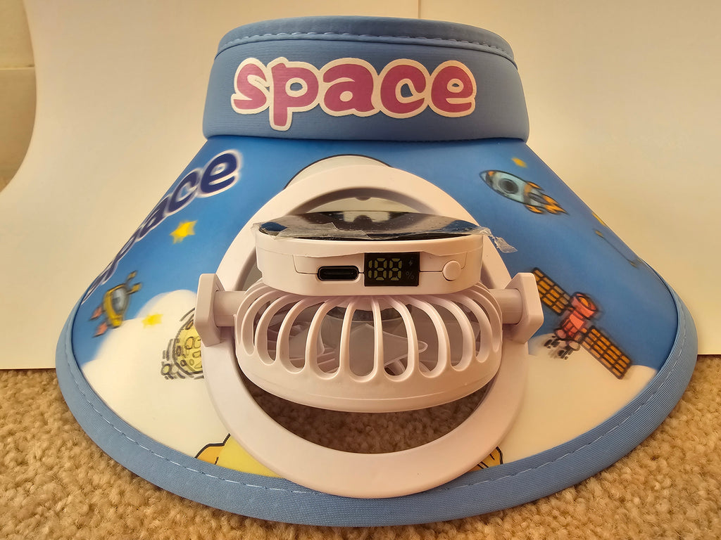 Solar Powered Fan Cap for Kids (Blue) – Eco-Friendly Cooling Hat for Outdoor Play