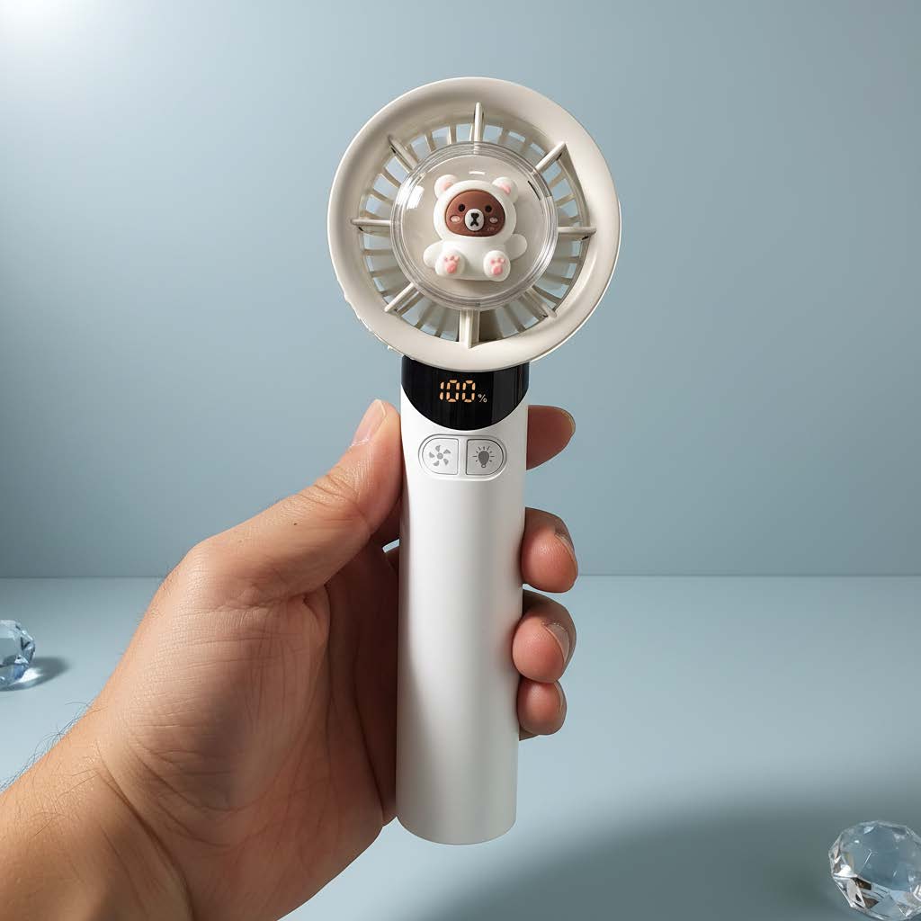 Bear LED Handheld Fan (USB Rechargeable)