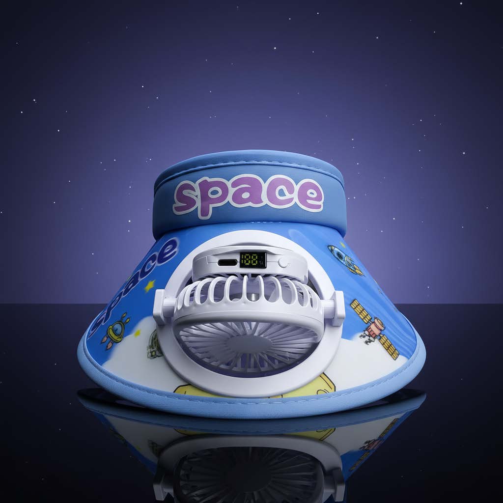 Solar Powered Fan Cap for Kids (Blue) – Eco-Friendly Cooling Hat for Outdoor Play