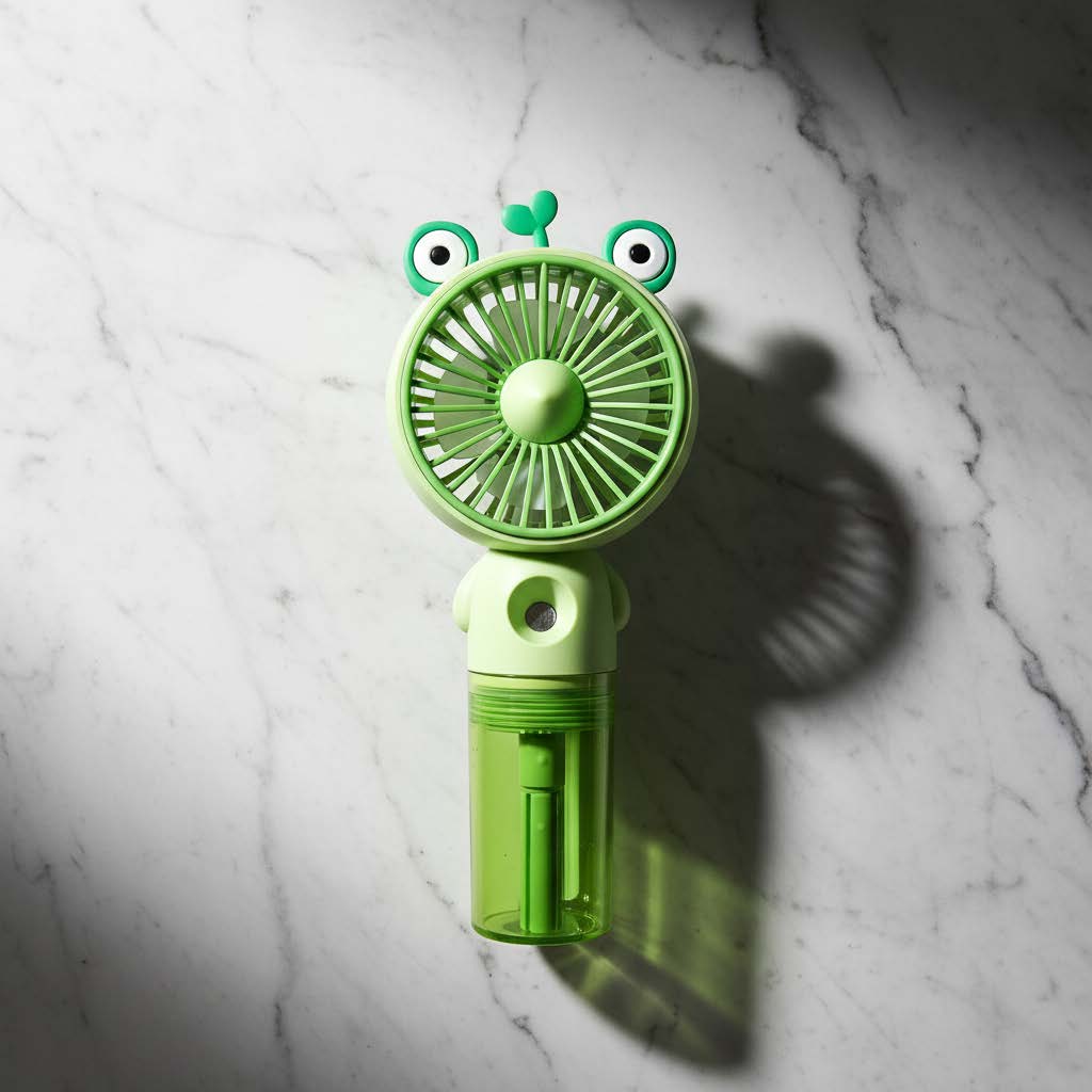 Frog Mist Spray Handheld Fan – Portable USB Rechargeable Cooling Fan