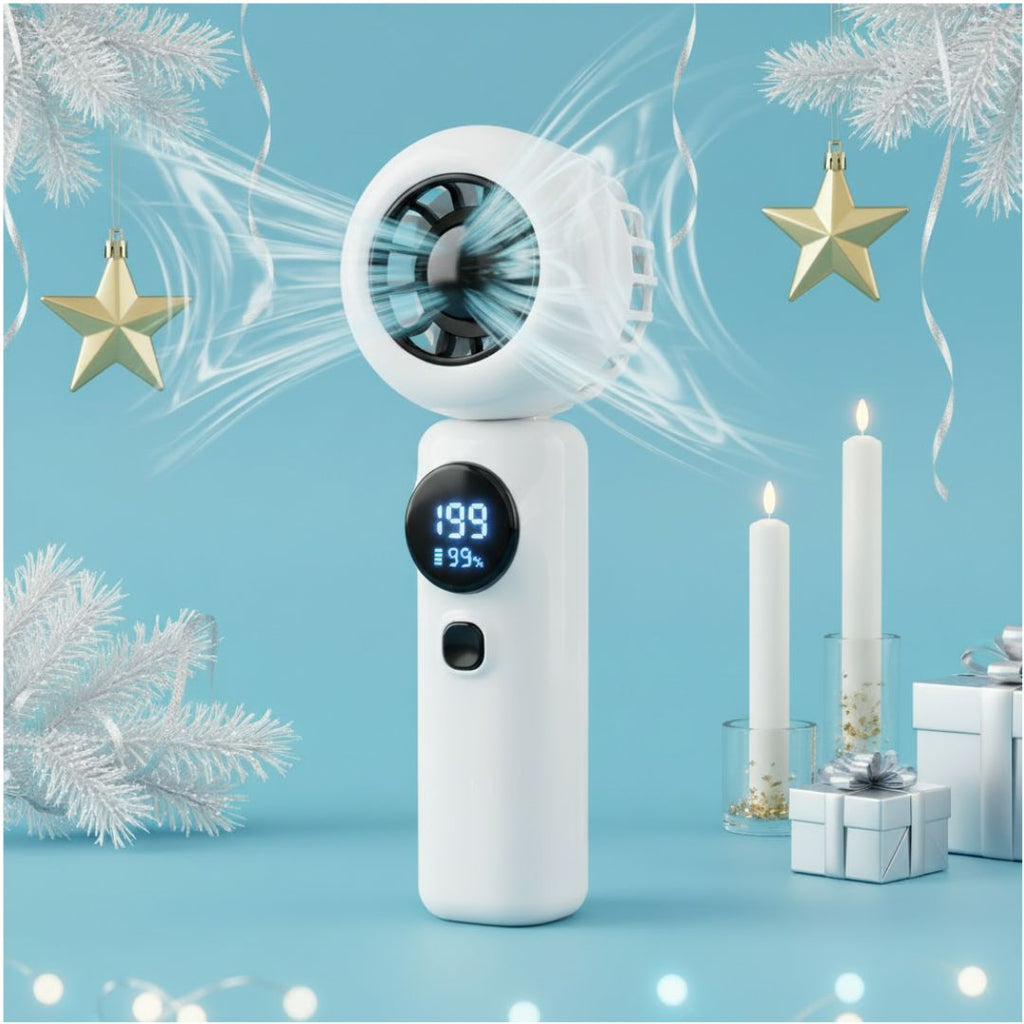 Digital High-Speed Handheld Fan – 199 Wind Speed Levels, Ultra Mini & Powerful Airflow
